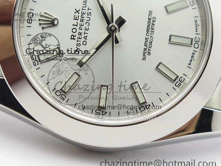 MiroTime 0416 HighQuality DateJust 41mm 126300 SS Noob 1:1 Best Edition Silver Dial Stick Markers On SS Bracelet A 3597